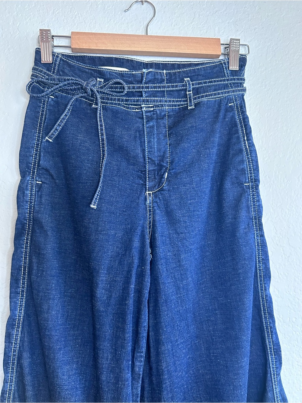 Anthropologie Pilcro and the Letterpress Dark Blue Wide-Leg Jeans, Size 26 - Picture 3 of 10
